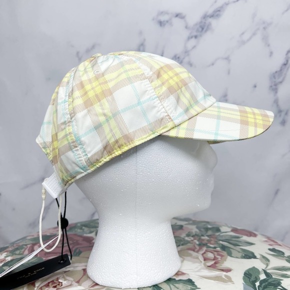 Rag & Bone | Addison Plaid Yellow Baseball Cap - Picture 3 of 12